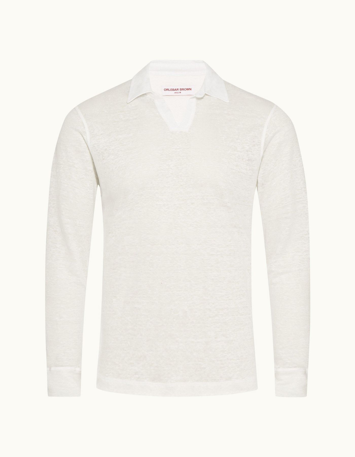 Felix - Mens Sea Mist Tailored Fit Long-Sleeve Resort Collar Linen Polo Shirt