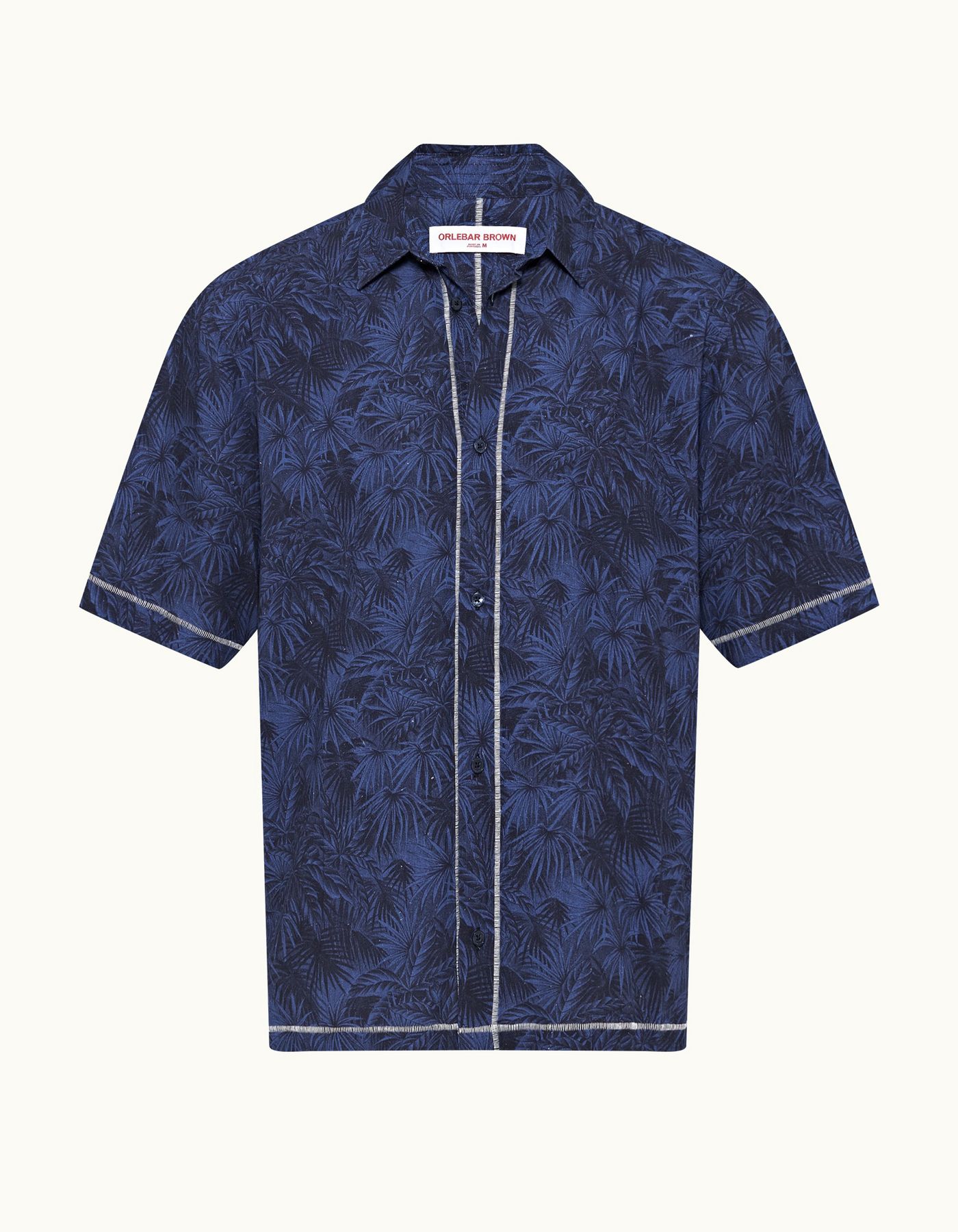 Fielder - Mens Midnight Navy Palmed Classic Collar Easy Fit Shirt