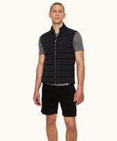 Fitzroy - Mens Night Iris Down-fill Knitted Panel Gilet