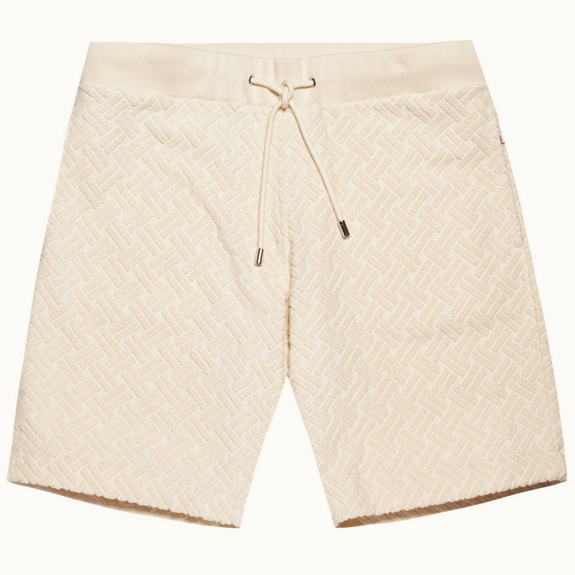 Frederick Jacquard - Mens Matchstick Jacquard Rope Towelling Classic Fit Sweat Shorts