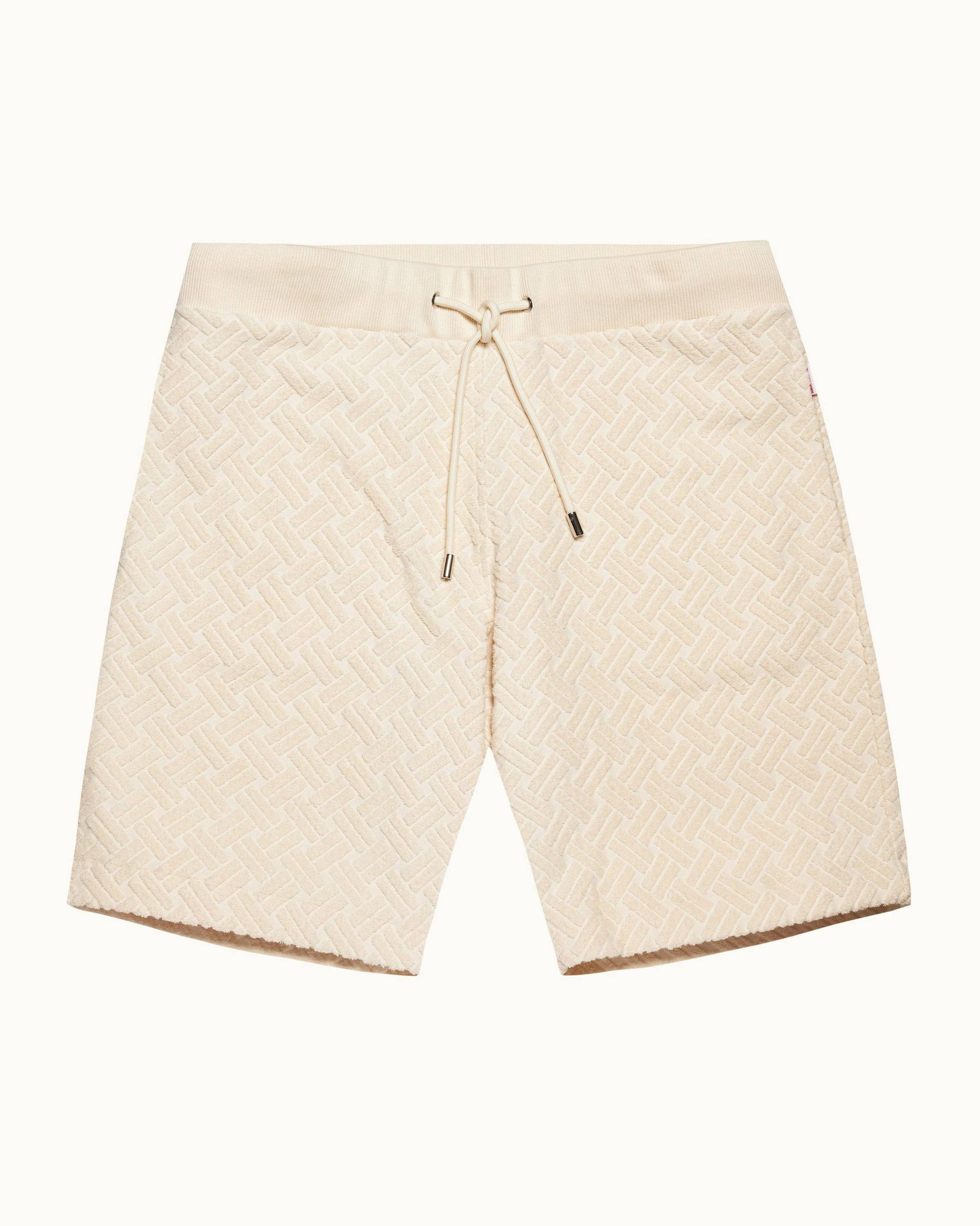 TH Monogram mittellange Badeshorts, BEIGE