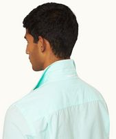 Giles Chainstitch - Mens Clear Sky/White Tailored Fit Classic Collar Weft Cotton Shirt