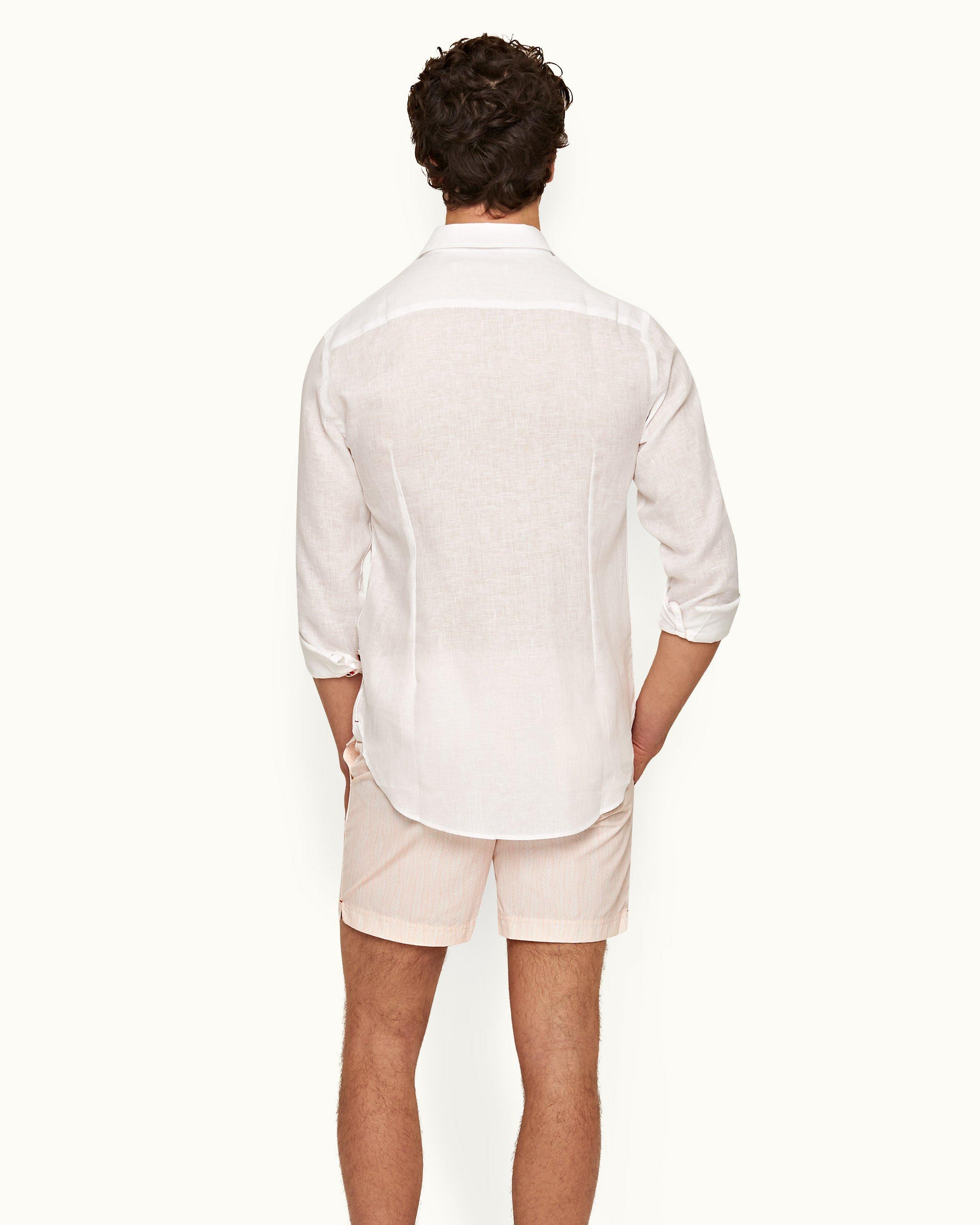 Beige shorts best sale white shirt