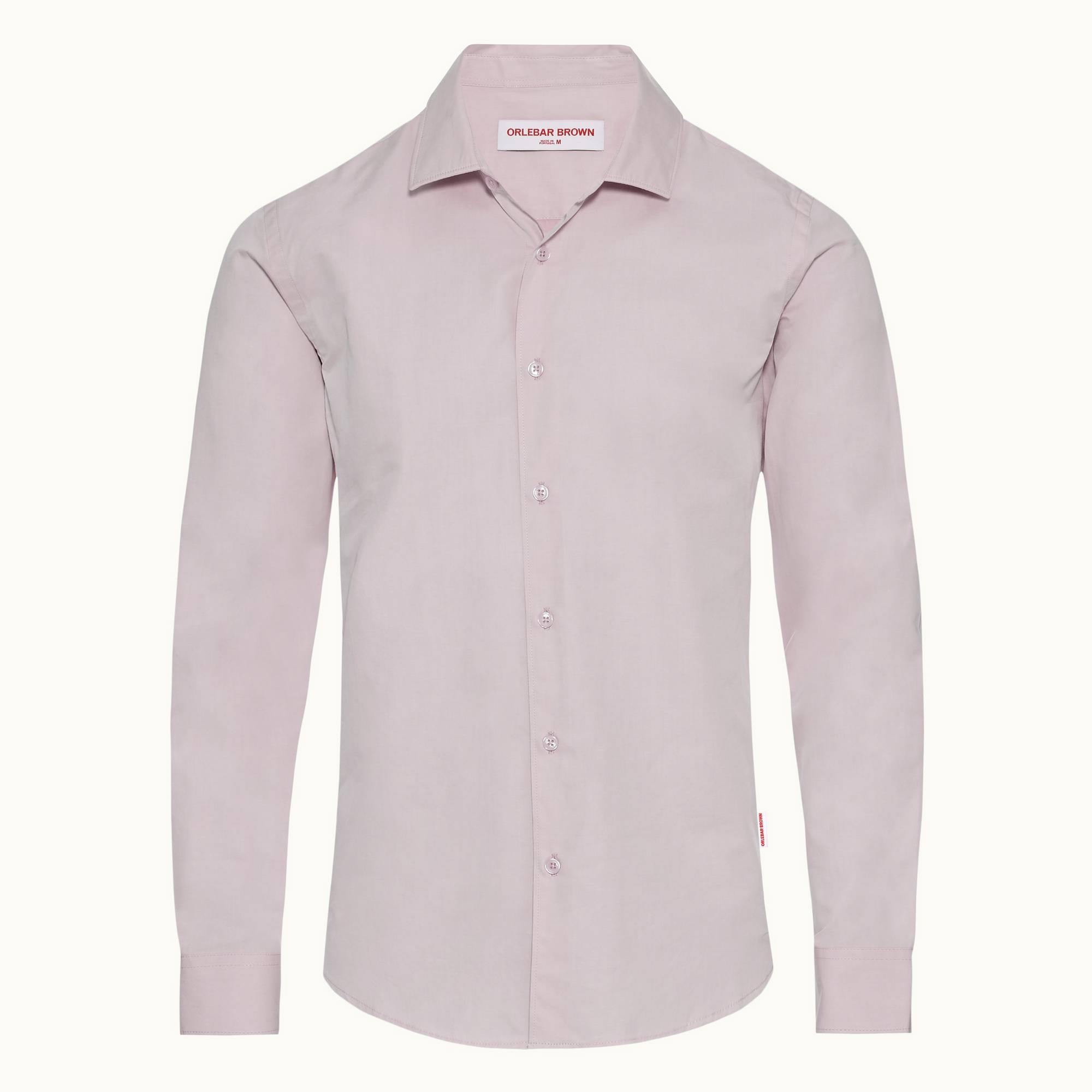 Giles - Mens Conch Pink Classic Collar Classic Stripe Shirt