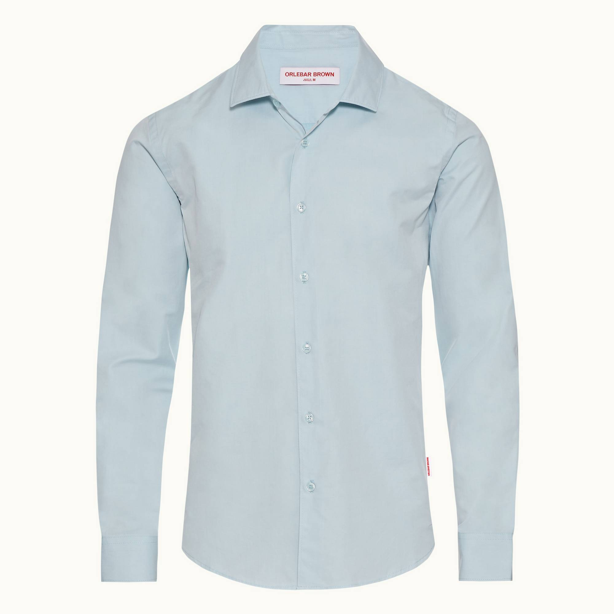 Giles - Mens Ice Blue Classic Collar Classic Stripe Shirt