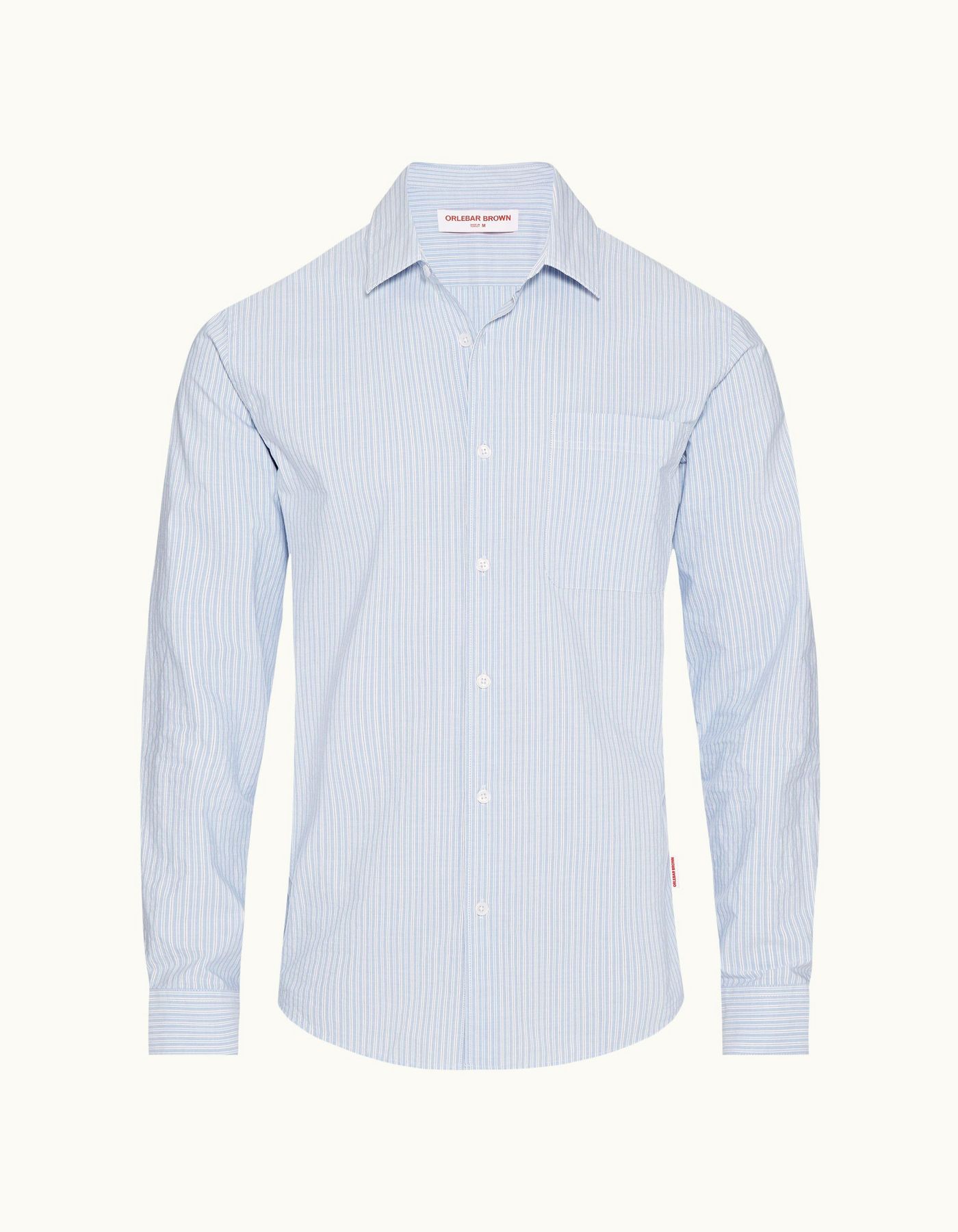 Giles Stripe - Mens Chalk Blue Stripe Classic Collar Tailored Fit Shirt