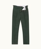 Griffon Linen - Mens Dark Sherwood Tailored Fit Washed Linen Trousers