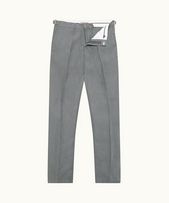 Griffon Linen - Mens Granite Tailored Fit Washed Linen Trousers