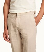 Griffon Linen - Mens 007 Taupe Tailored Fit Linen Trousers