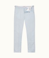Griffon Linen - Mens Light Island Sky Tailored Fit Linen Trousers