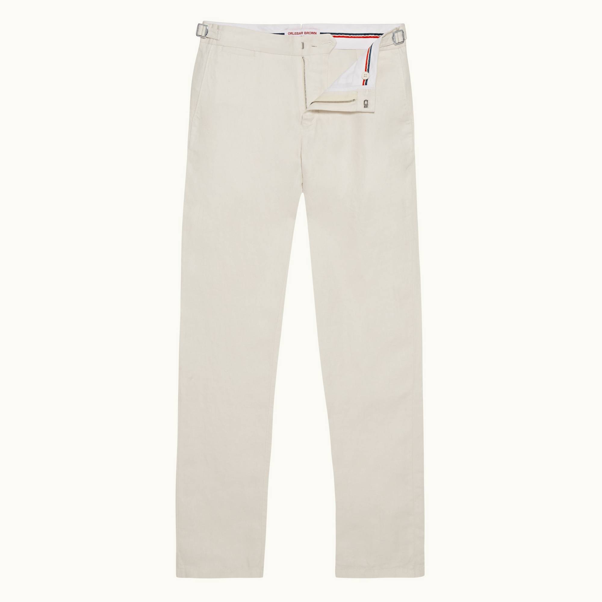 Griffon Linen - Mens White Sand Tailored Fit Linen Trousers