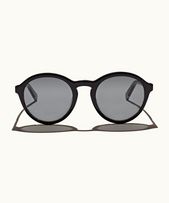Harlyn - Mens Black Round Sunglasses