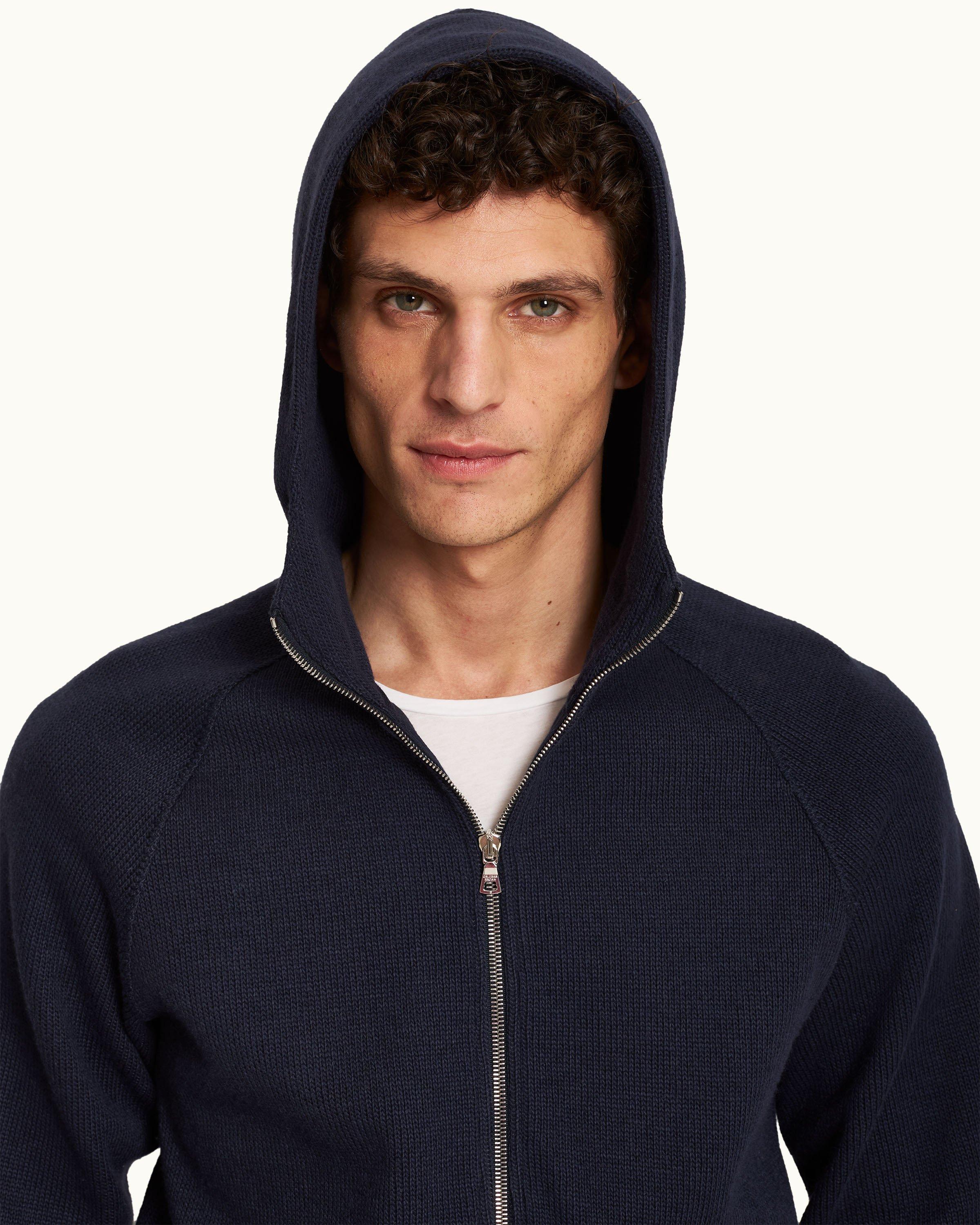 Orlebar Brown Night Iris Relaxed Fit Double Faced Hooded Sweatshirt