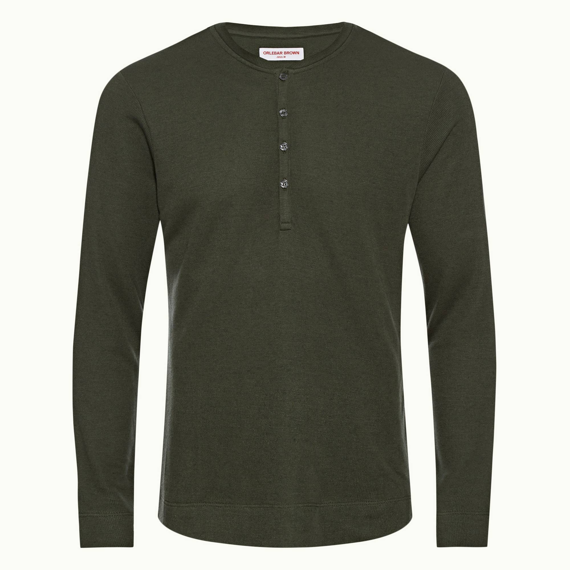 Harrison Cashmere - Mens Forest Night Classic Fit Long-Sleeve Cashmere T-shirt
