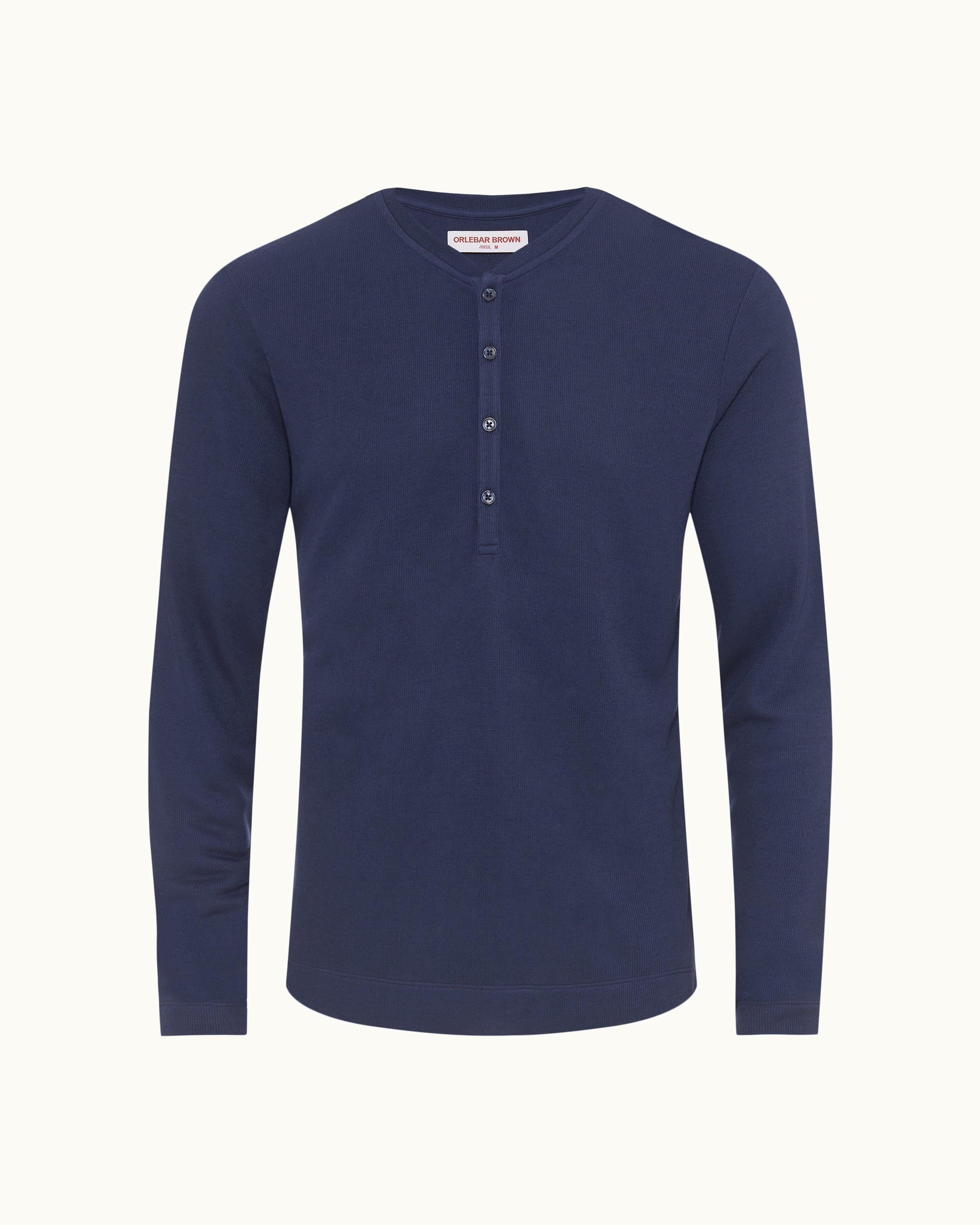 Orlebar Brown Lagoon Blue Classic Fit Long-Sleeve Cashmere T-shirt