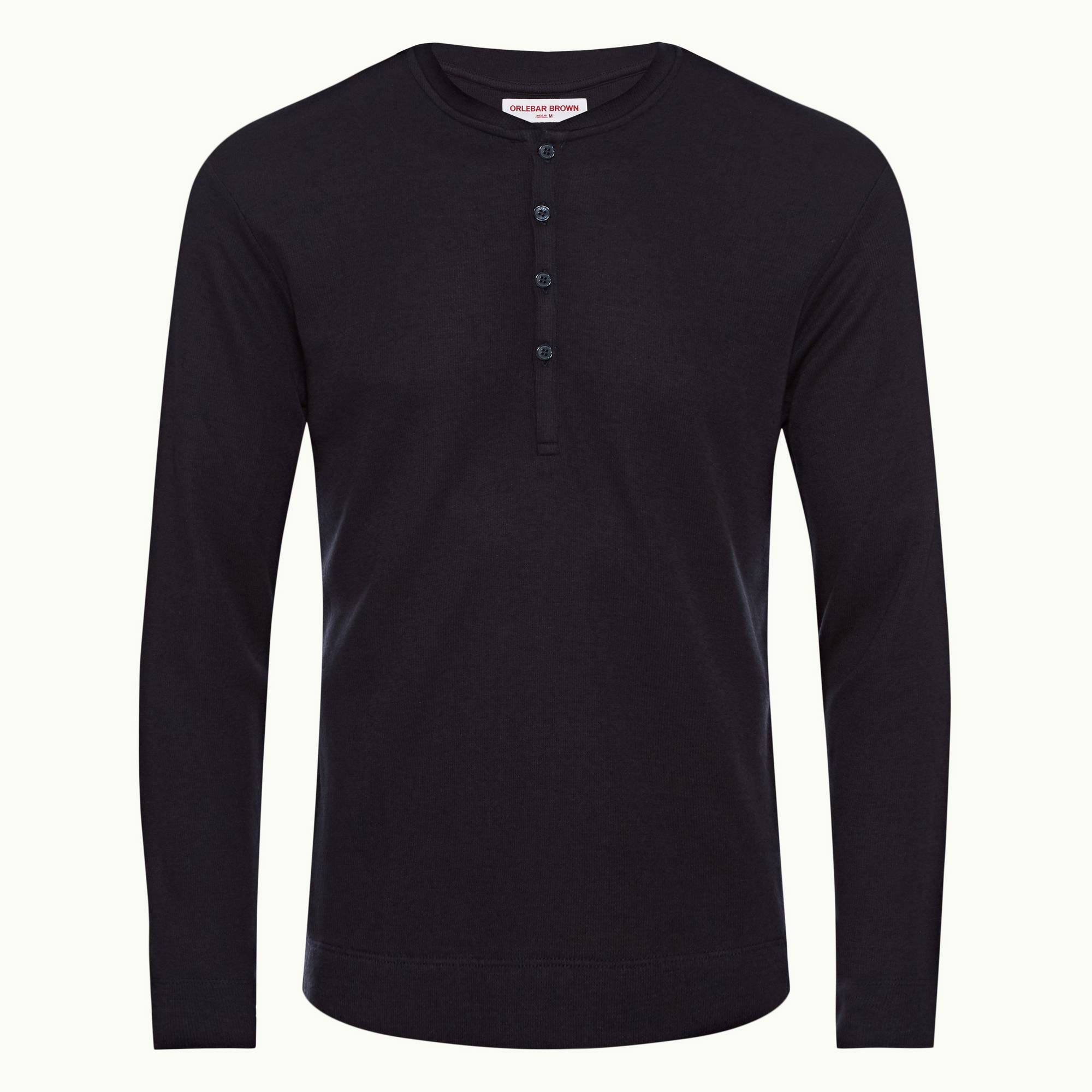 Harrison Cashmere - Mens Night Iris Classic Fit Long-Sleeve Cashmere T-shirt