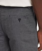 Harrop Linen - Mens Navy Two-Tone Effect Tailored Fit Cotton-Linen Shorts