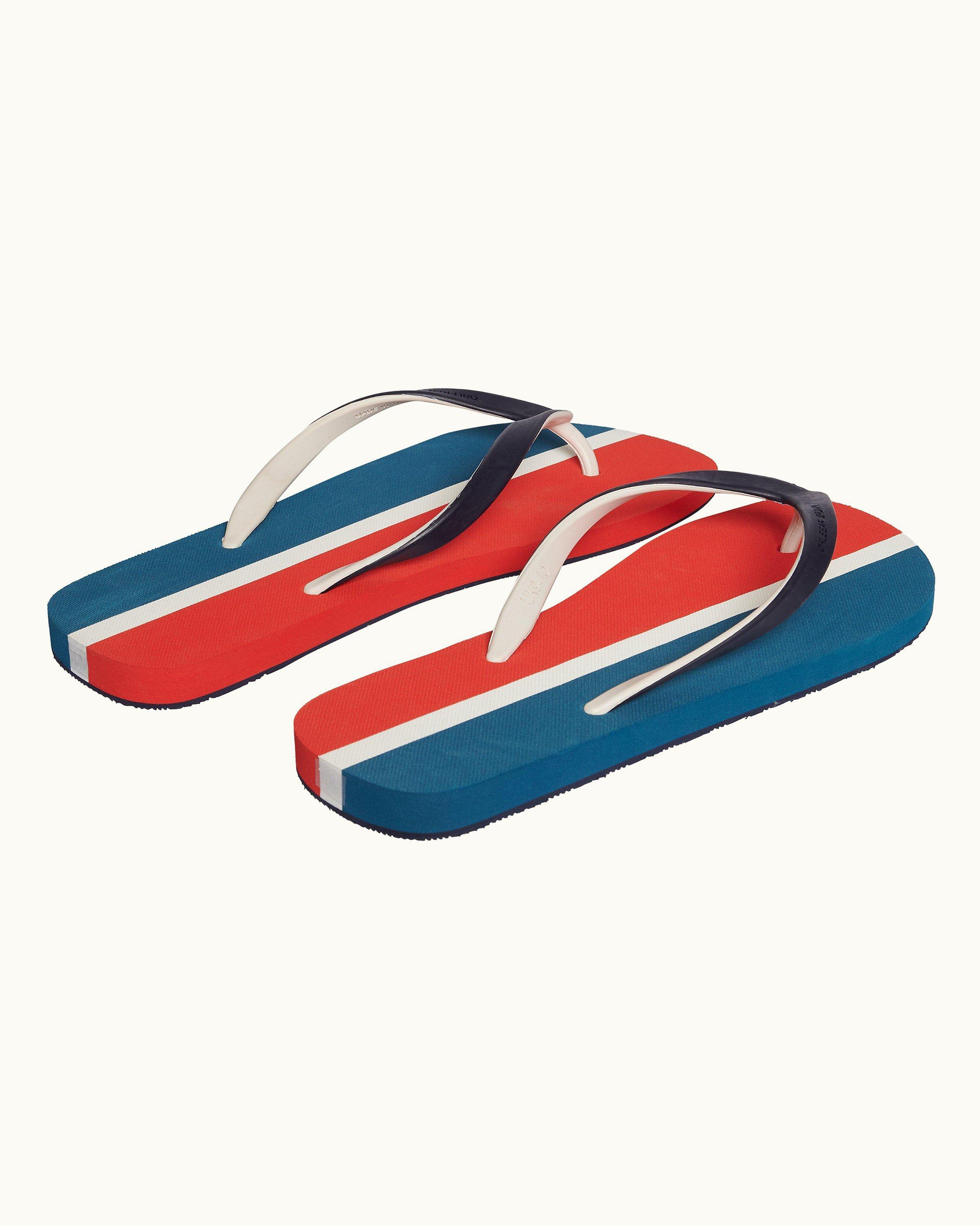 Red white and sales blue flip flops