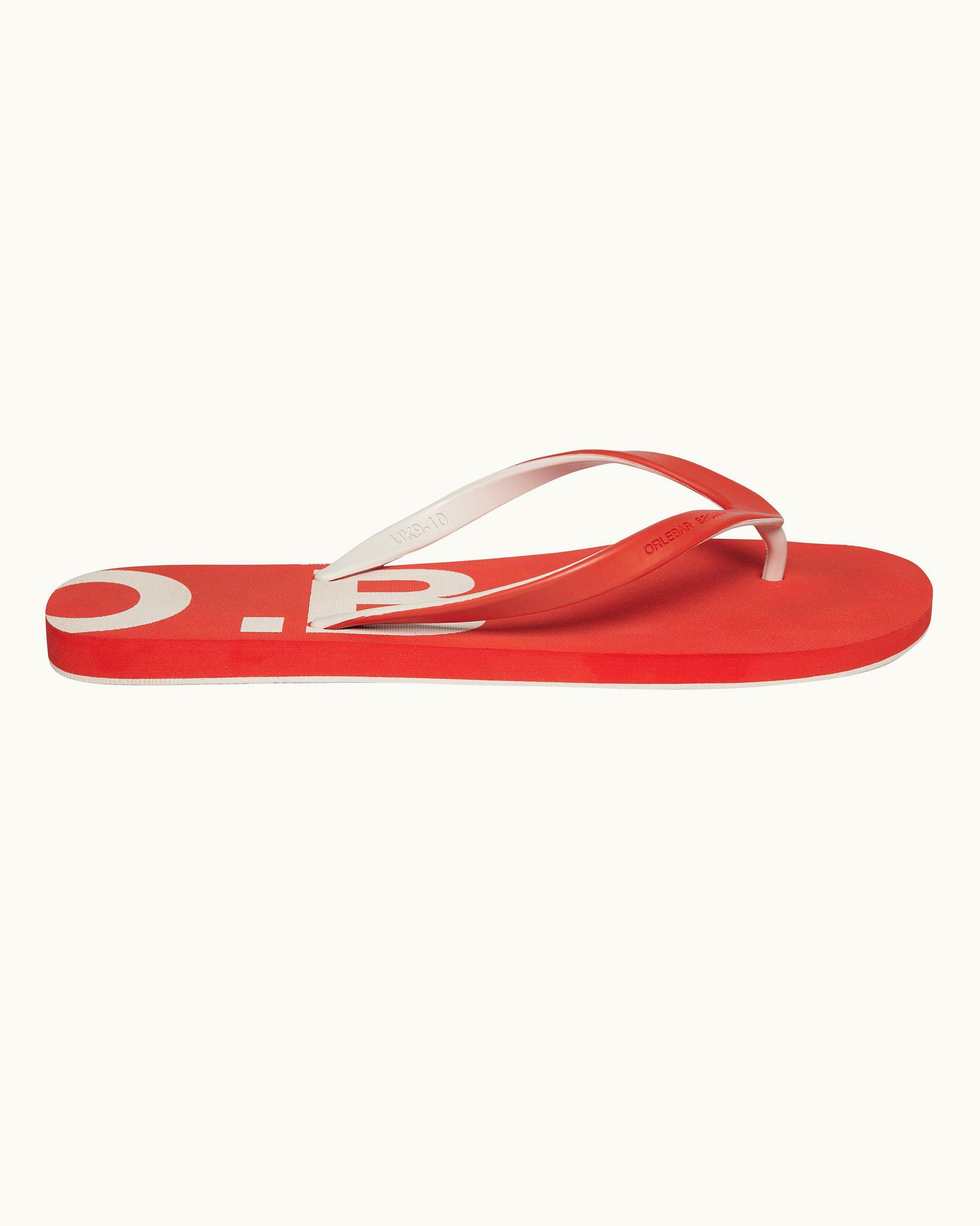 Men's Red Rubber Flip-Flops