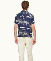 Hibbert - Mens Midnight Navy/Sea Mist Living Dream Capri Collar Shirt