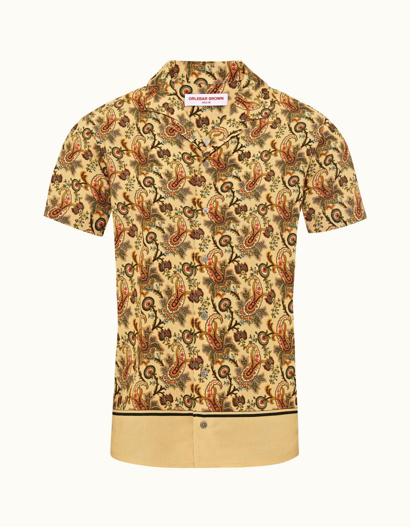Hibbert - Mens Shimmer Sunny Paisley Capri Collar Short-Sleeve Shirt