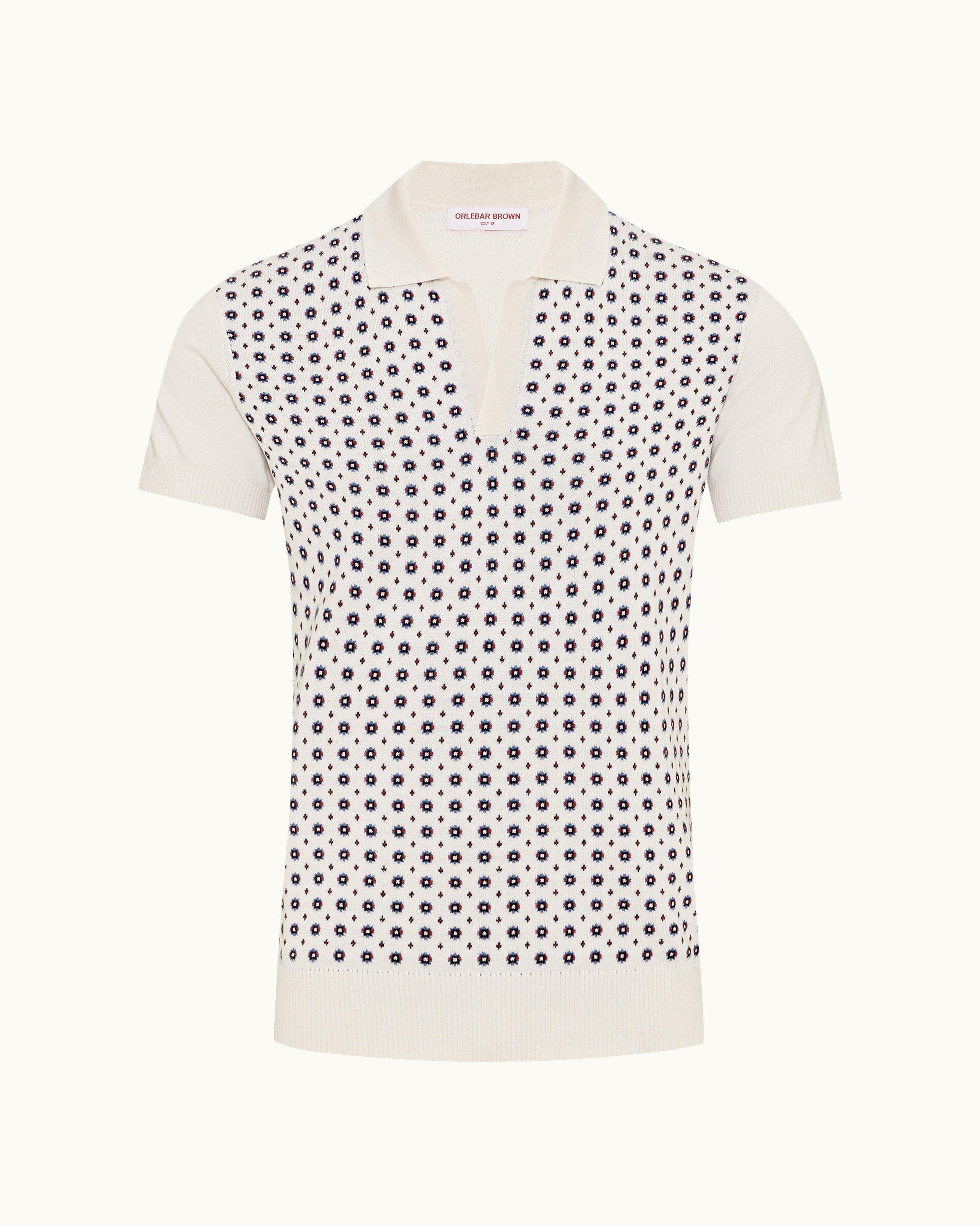 LINEN BLEND POLKA DOT SHIRT - Black / Ecru