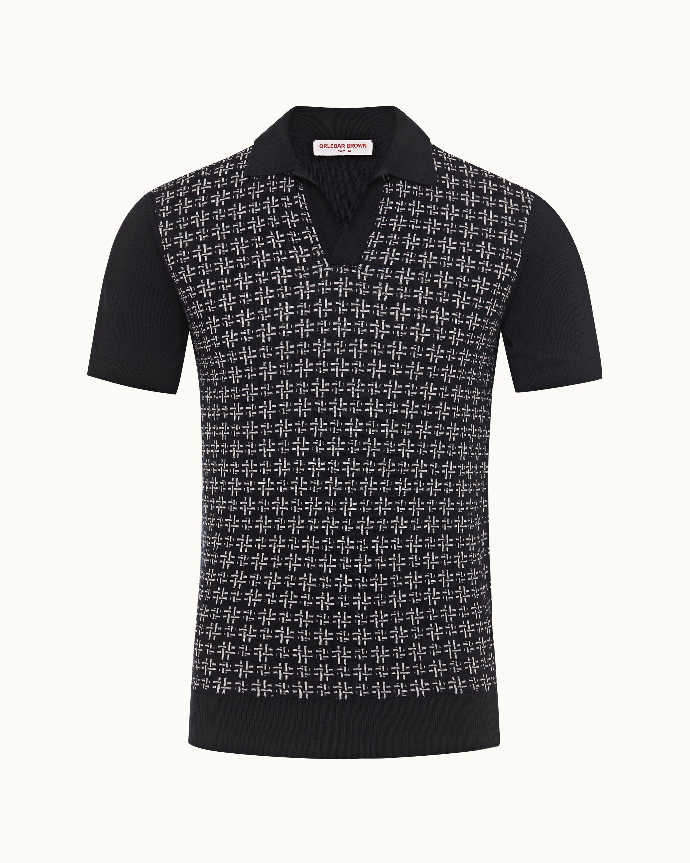 Louis Vuitton Men's Cotton Black and White Geometric Shirt