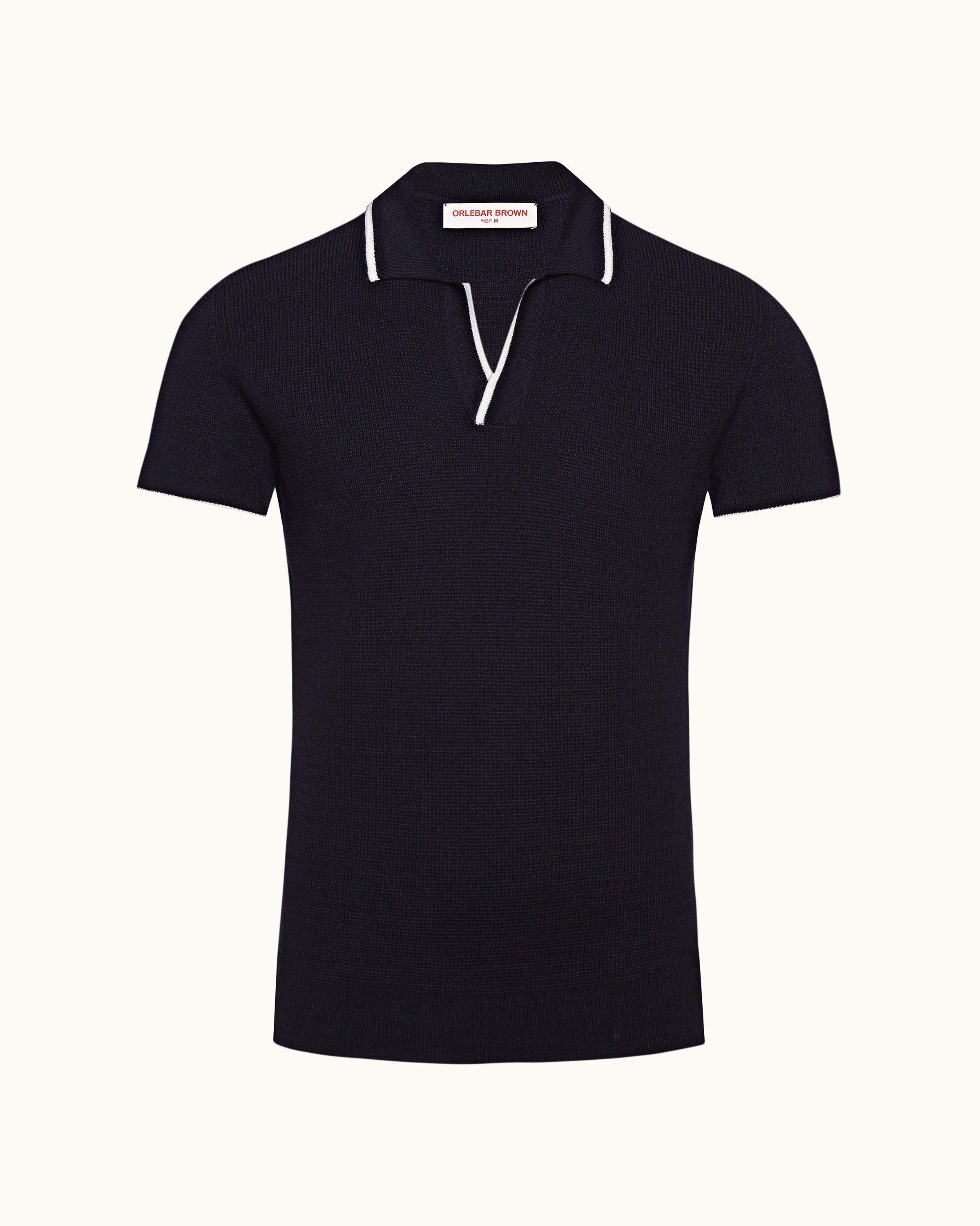 striped collar polo