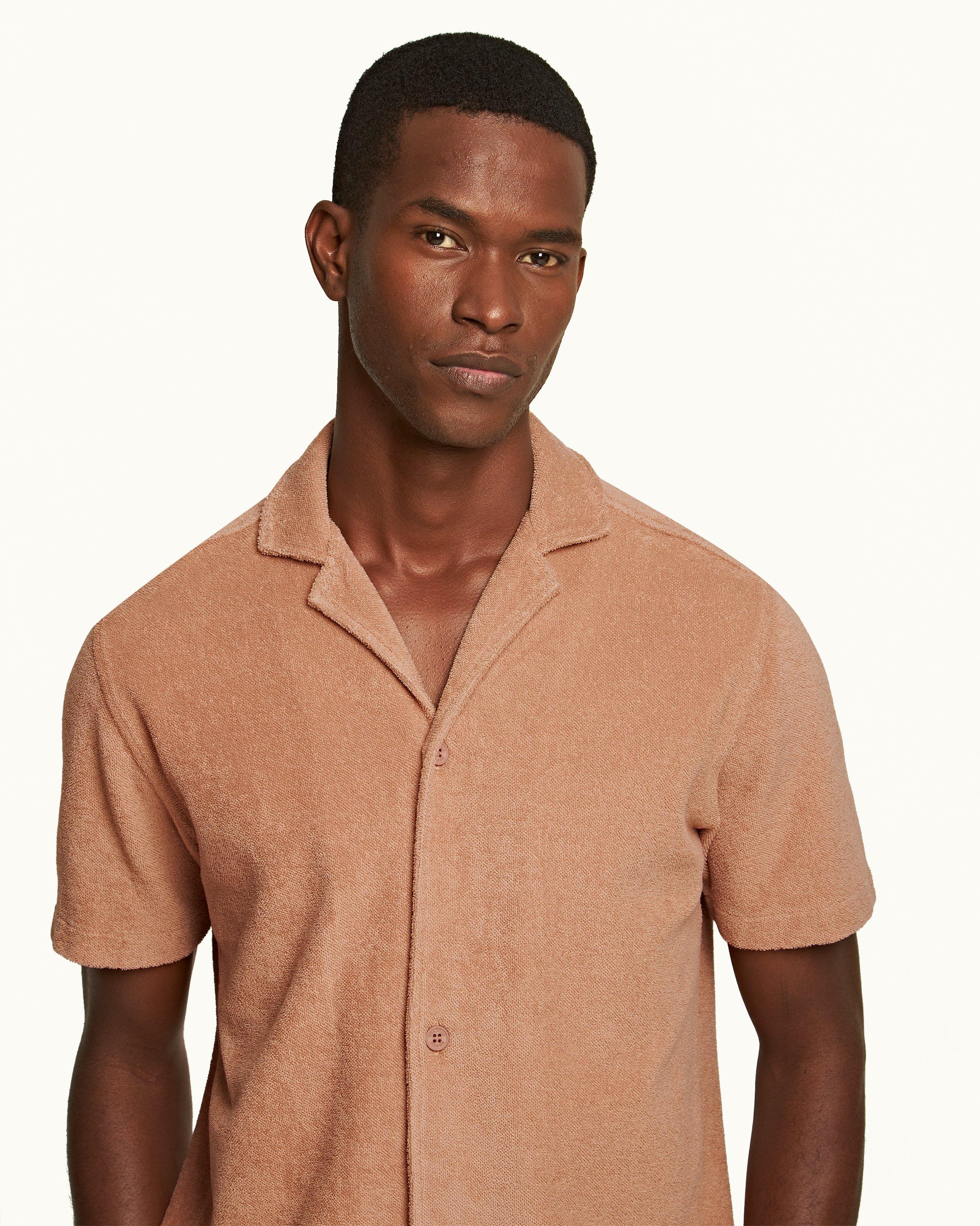 Pink and hot sale tan shirt