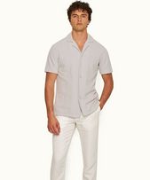 Howell Towelling - Mens Cinder Relaxed Fit Capri Collar Short-Sleeve Cotton Shirt