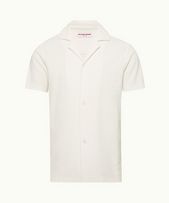 Howell Towelling - Mens Relaxed Fit Capri Collar Cotton Towelling Shirt In Sea Mist Colour