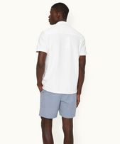 Howell Towelling - Mens Relaxed Fit Capri Collar Cotton Towelling Shirt In Sea Mist Colour
