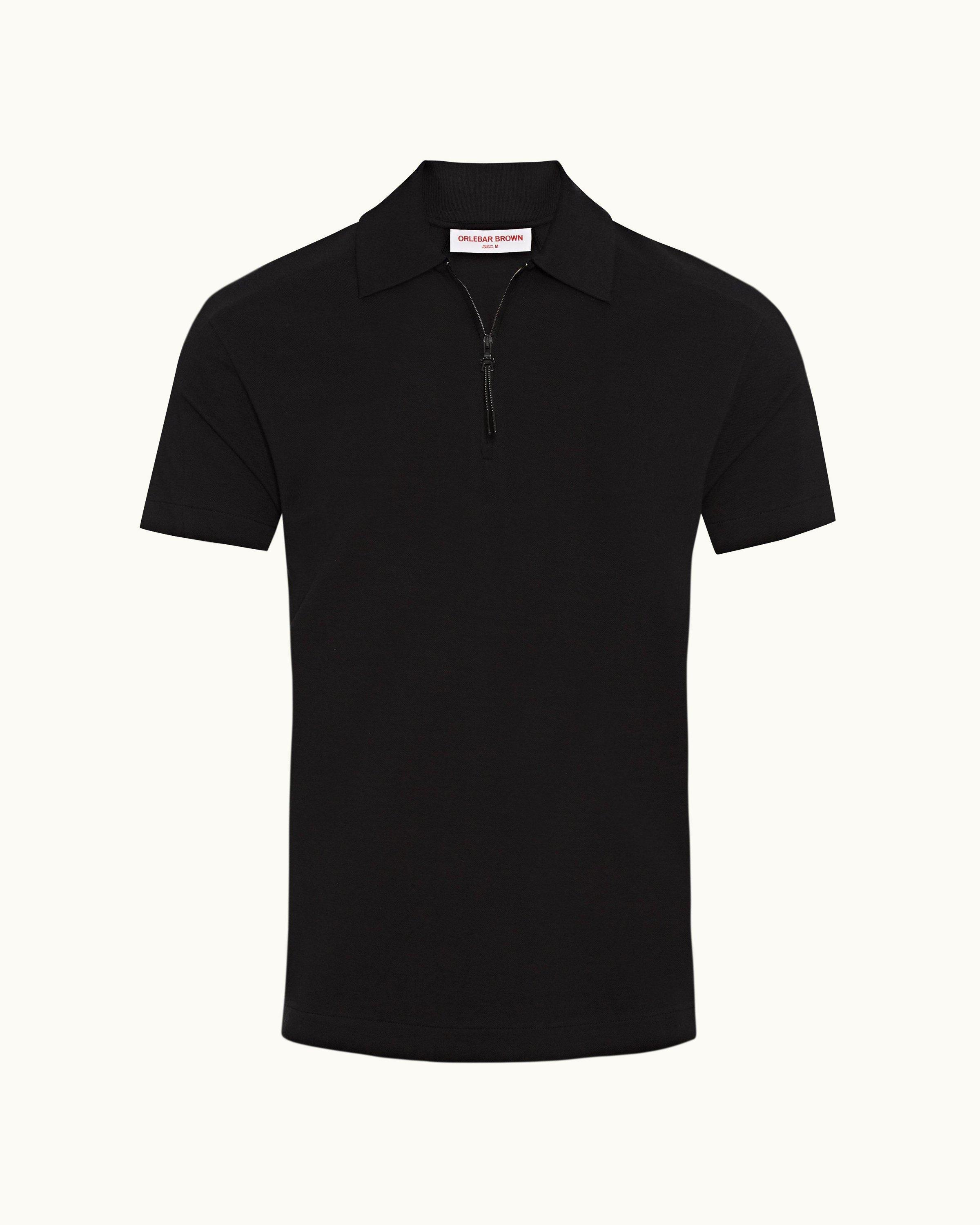 Orlebar Brown | Black Classic Fit Ice Wool Polo Shirt
