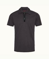Jarrett - Mens Piranha Grey Classic Fit Zip Placket Polo Shirt