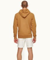 Joris - Mens Light Golden Khaki Classic Fit Hooded Organic Cotton Sweatshirt