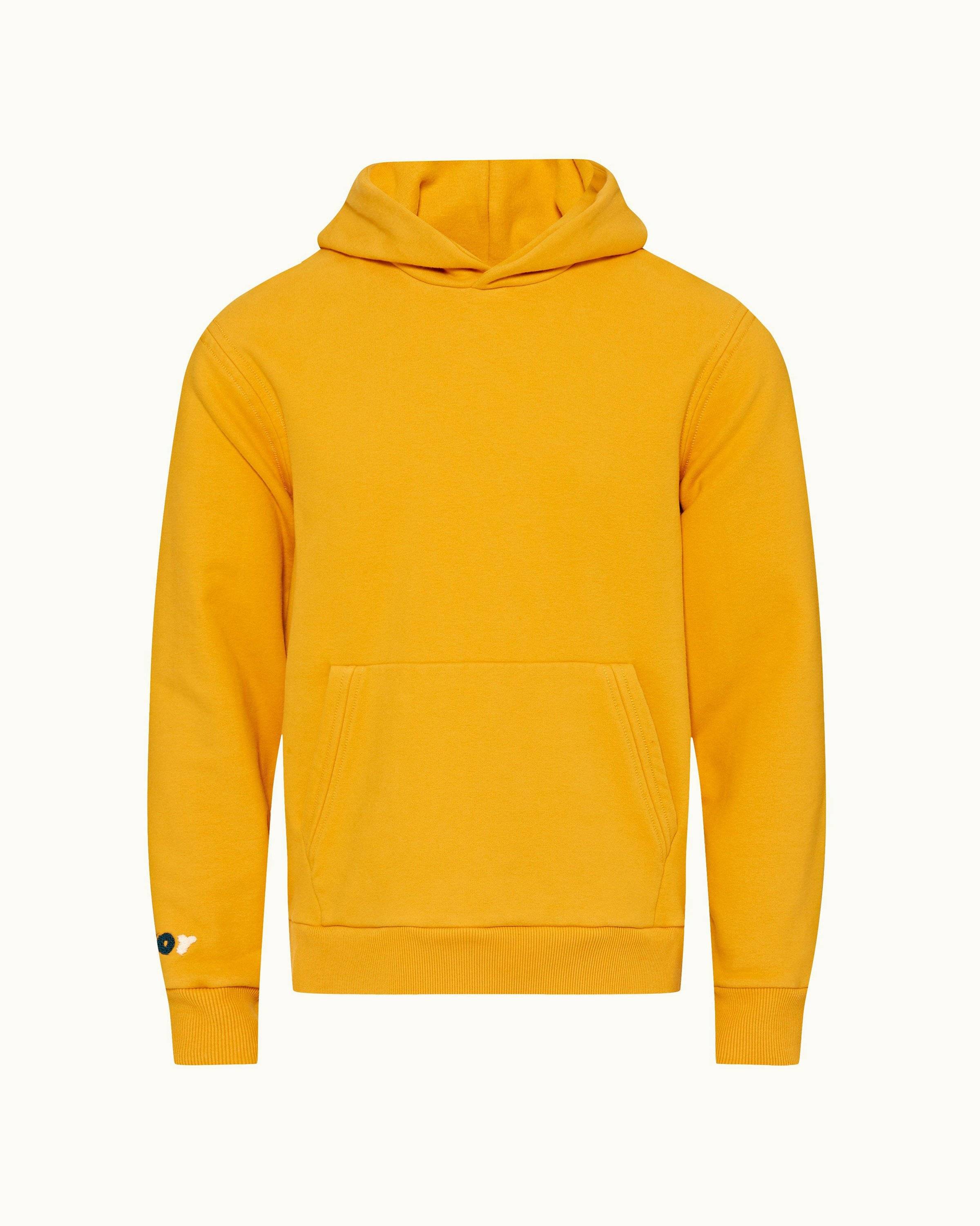 Mens Orange Cotton Hooded Sweatshirt Designer Hoodies Orlebar Brown