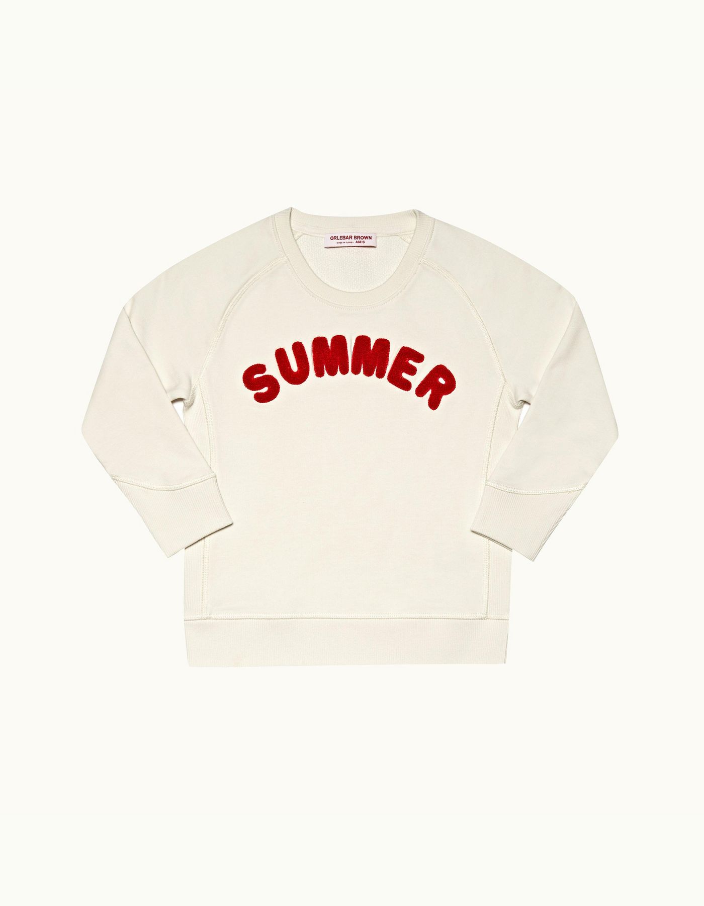 Karter - Childrens White Sand 'Summer' Slogan Organic Cotton Sweatshirt