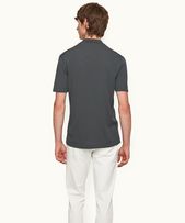 Keeling - Mens Granite/White Sand Tailored Fit Silk Crepe Shirt