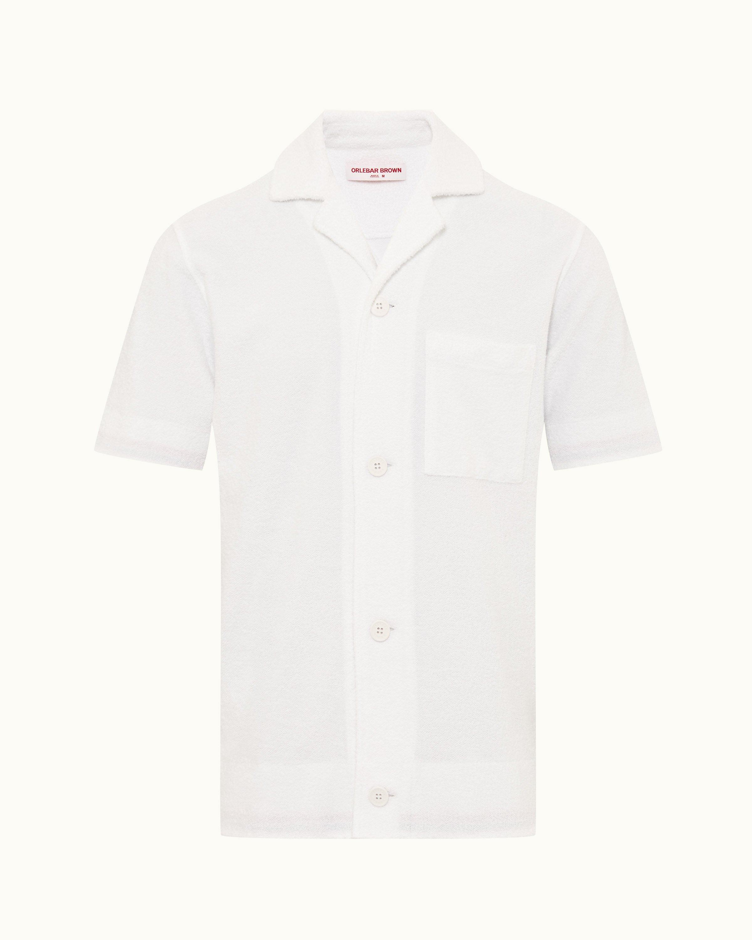 White Capri Collar Double Faced Towelling Shirt