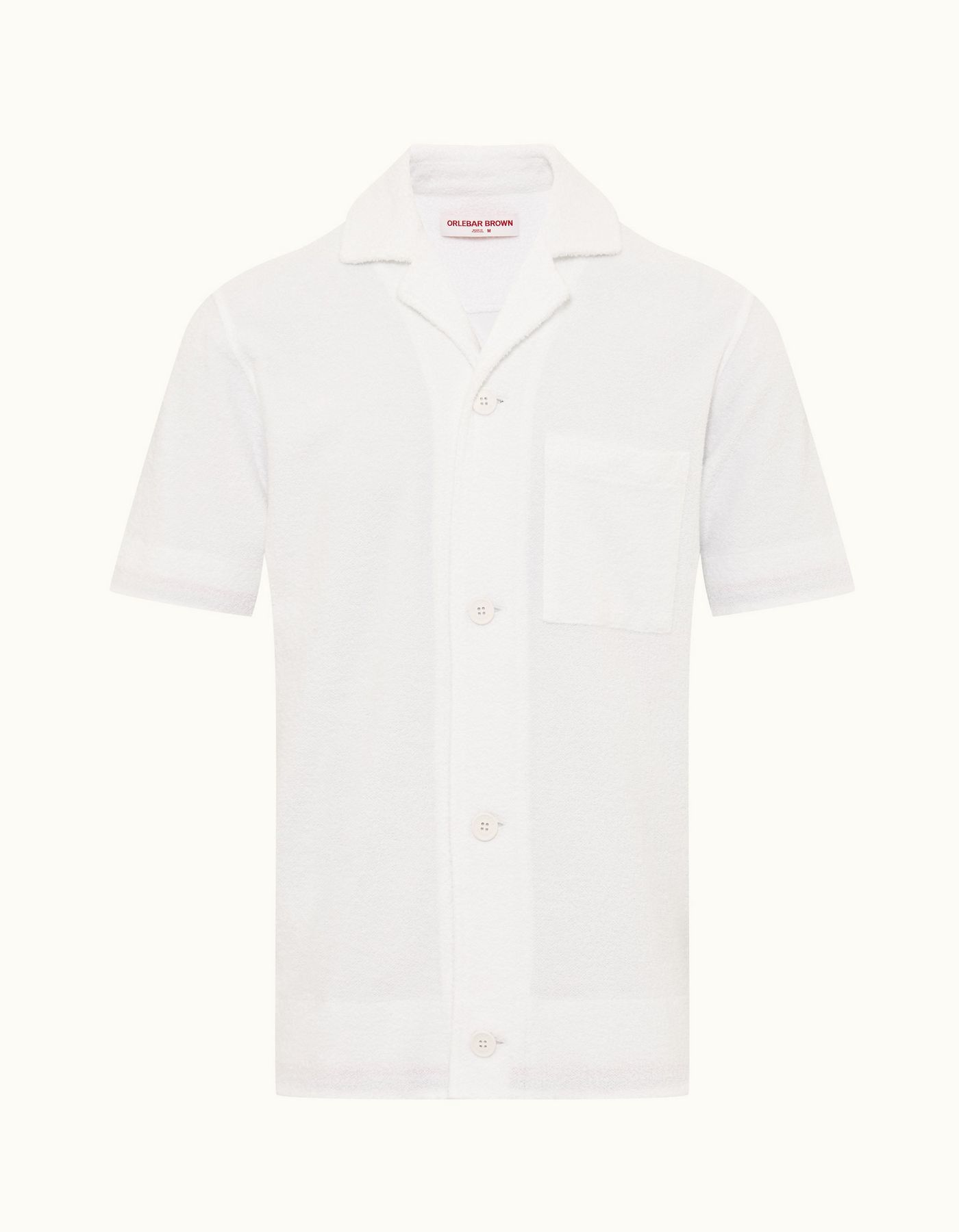 Lazar Towelling - Mens White Capri Collar Double-Faced Towelling Shirt