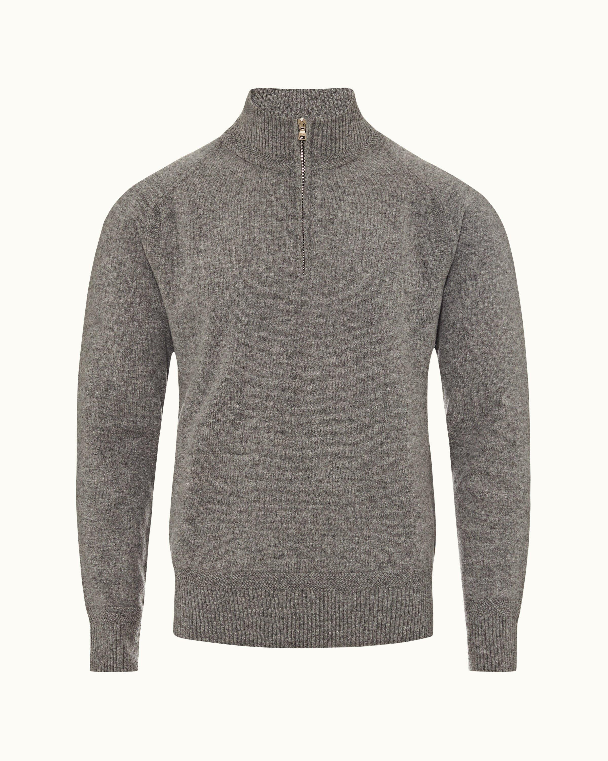 Mens half sale zip jumper grey