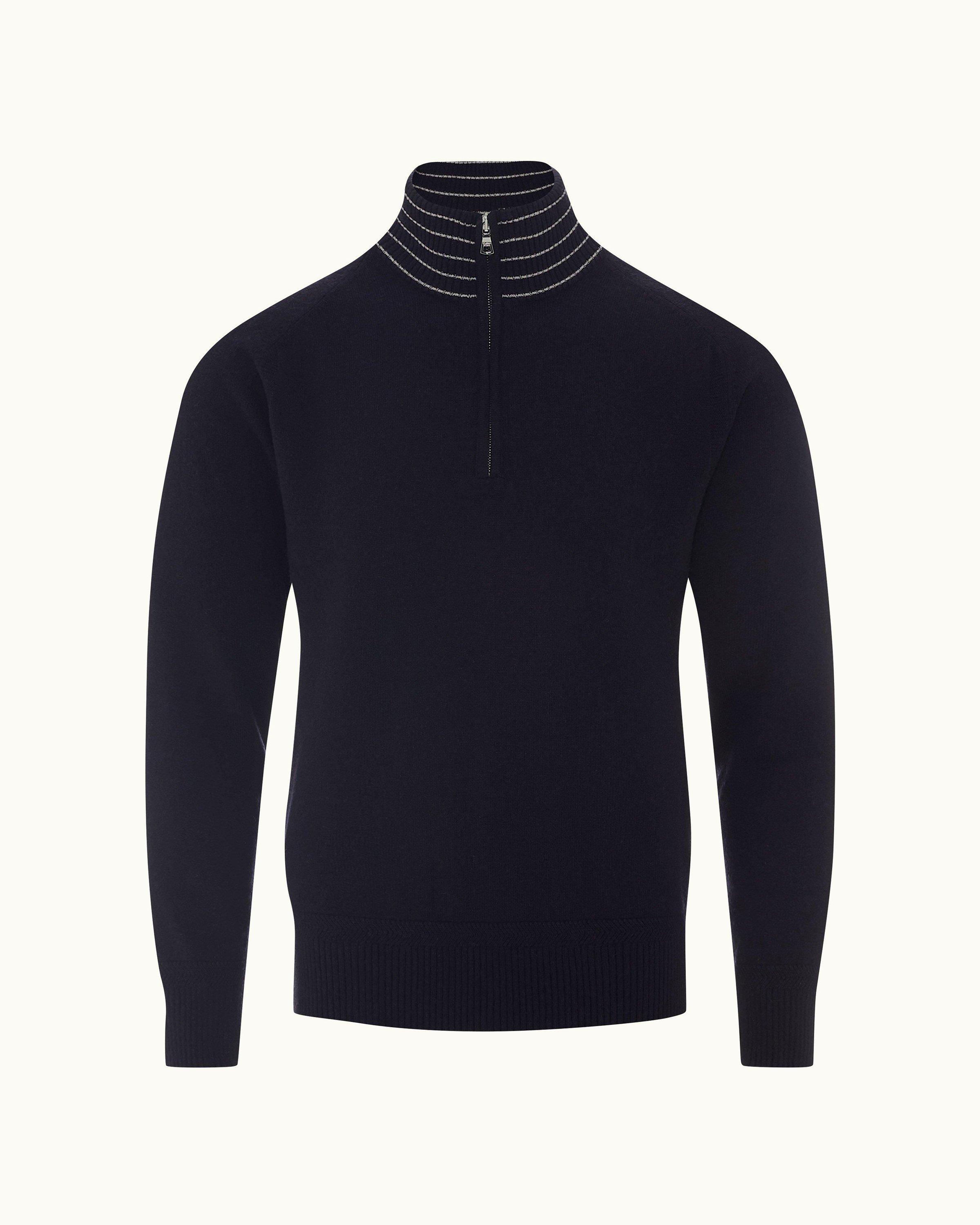 Mens half outlet zip knitwear