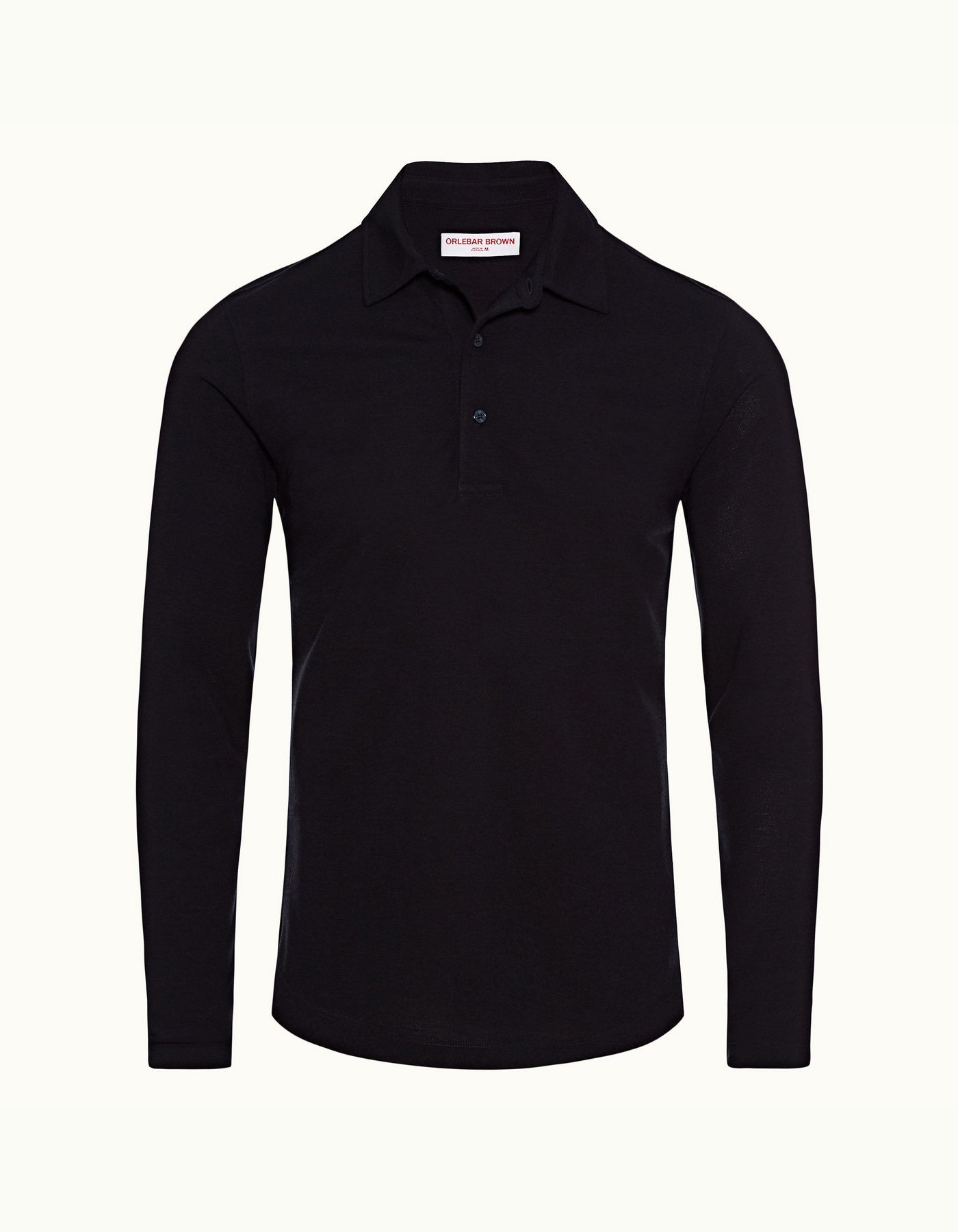Linwood - Mens Navy Tailored Fit Long Sleeve Polo Shirt