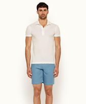 Linwood - Mens White Classic Fit Mercerised Cotton Polo Shirt