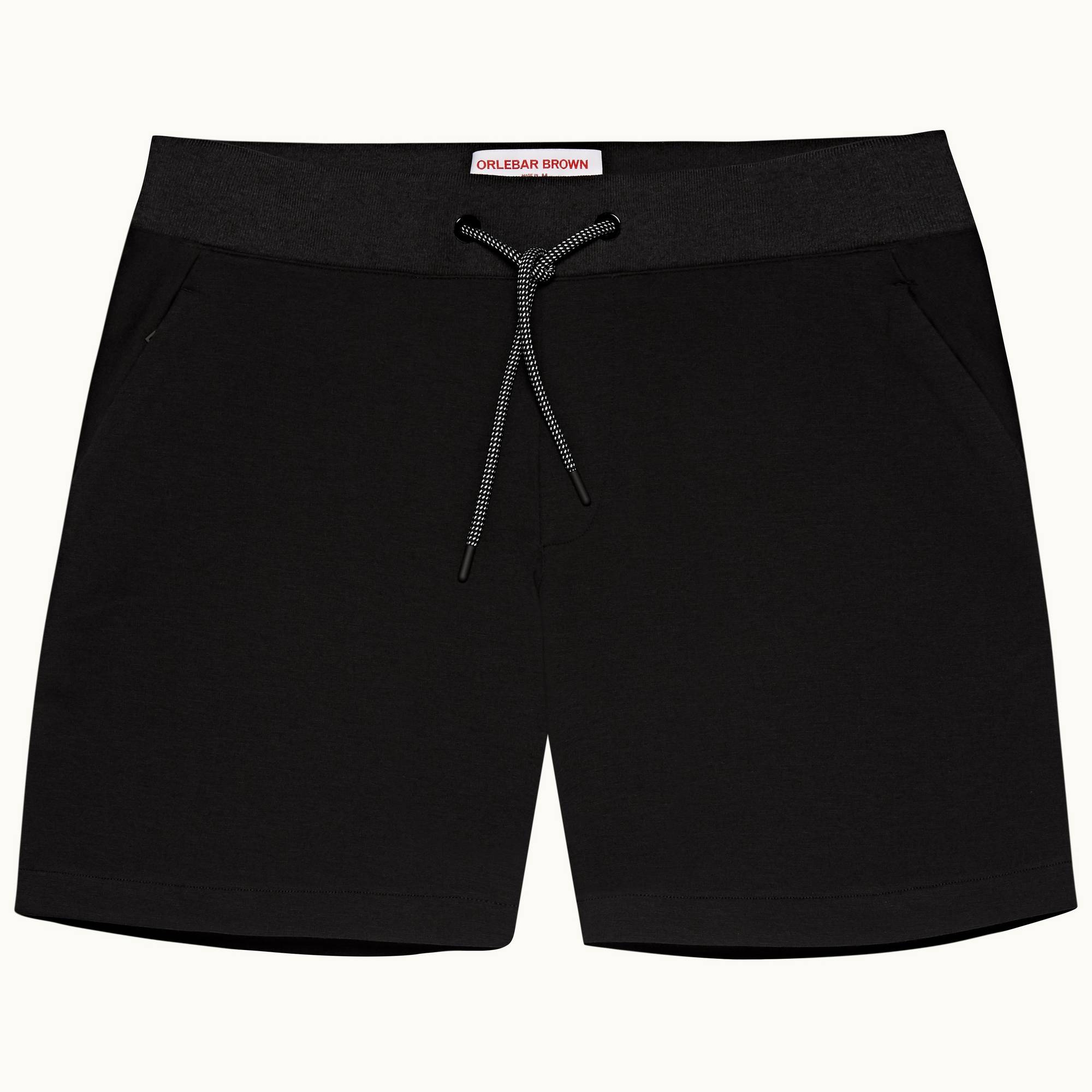 Logsden - Mens Black Tailored Fit Ice Wool Sweat Shorts
