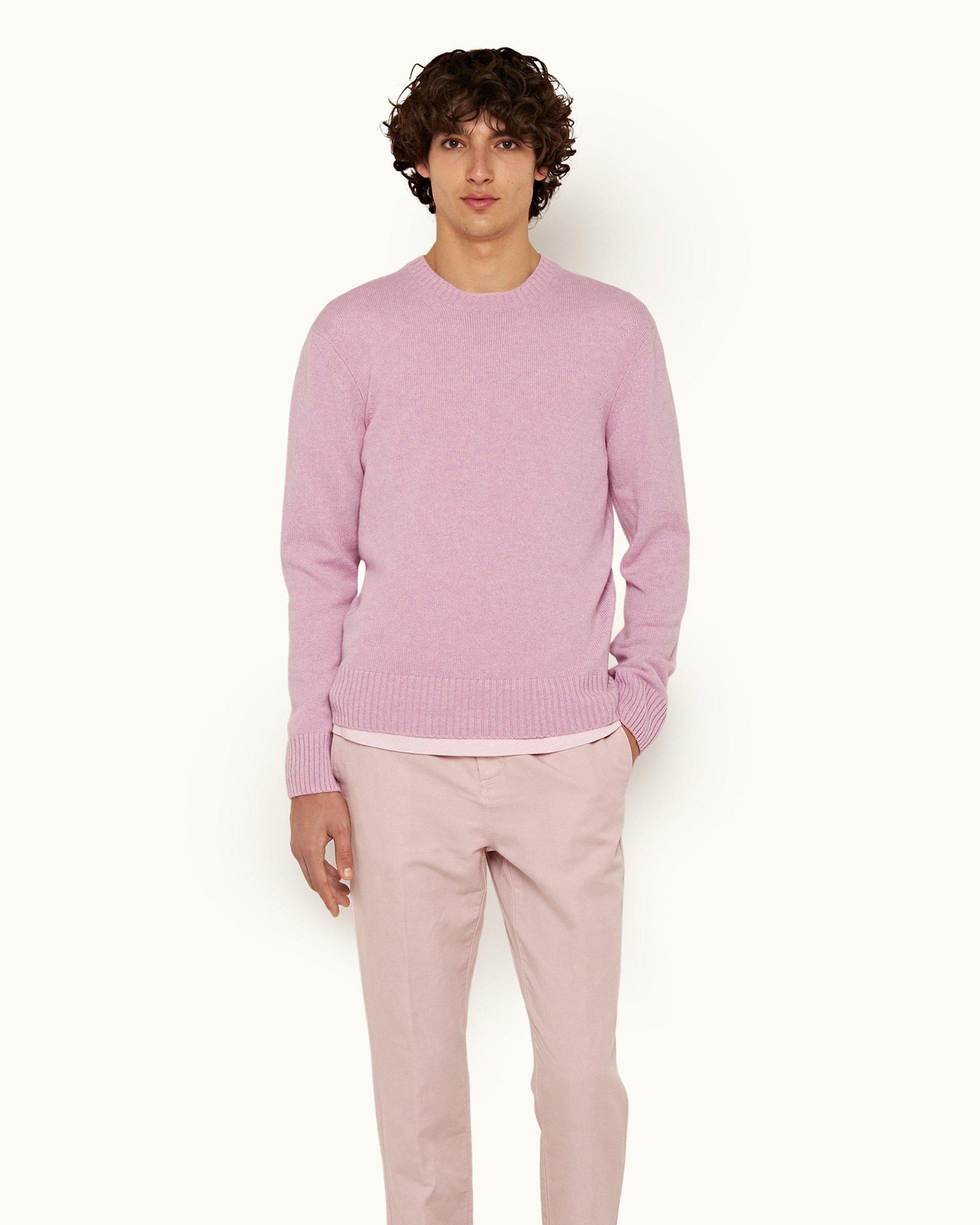 Mens pink cashmere on sale jumper