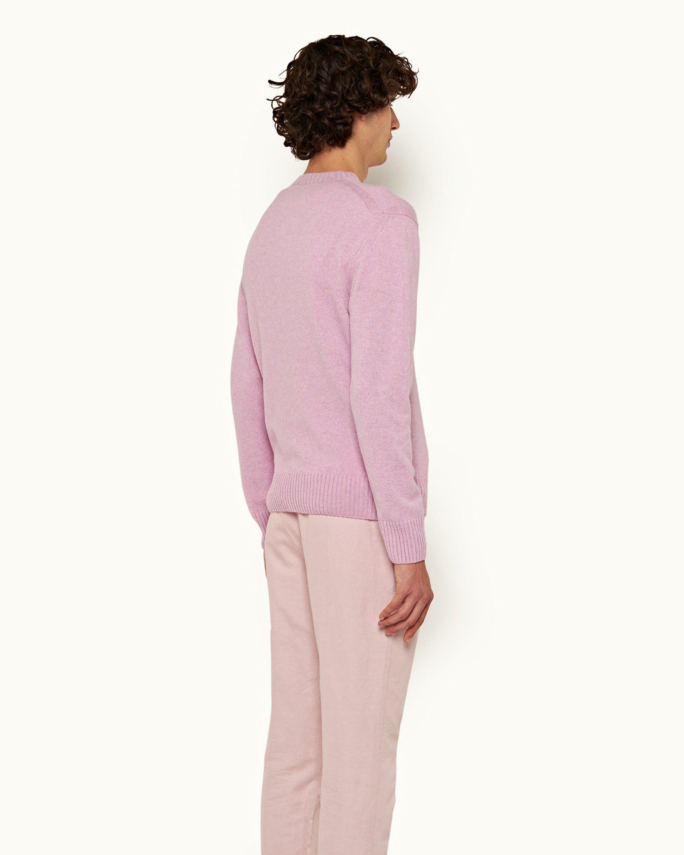 Mens pink cashmere jumper hotsell