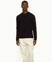 Lorca Cashmere - Mens Night Iris Tailored Fit Side Tipping Merino & Cashmere Jumper