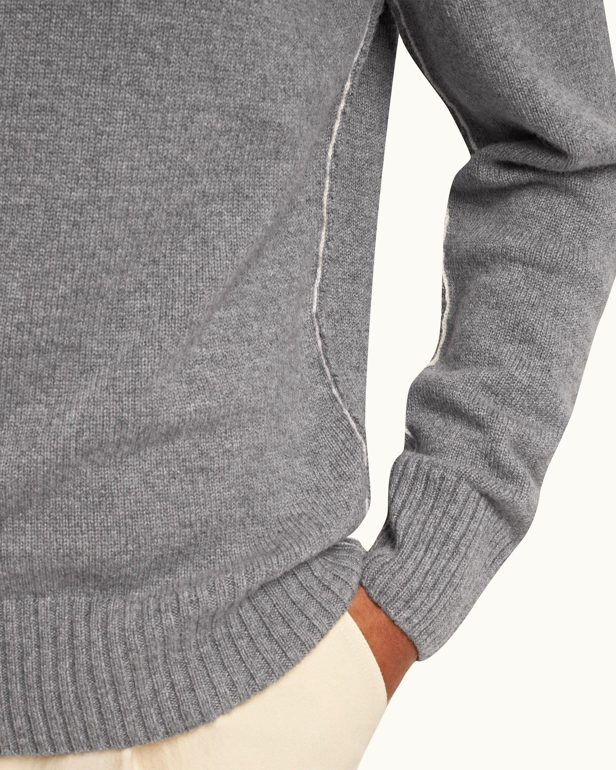 Grey cashmere hot sale jumper mens