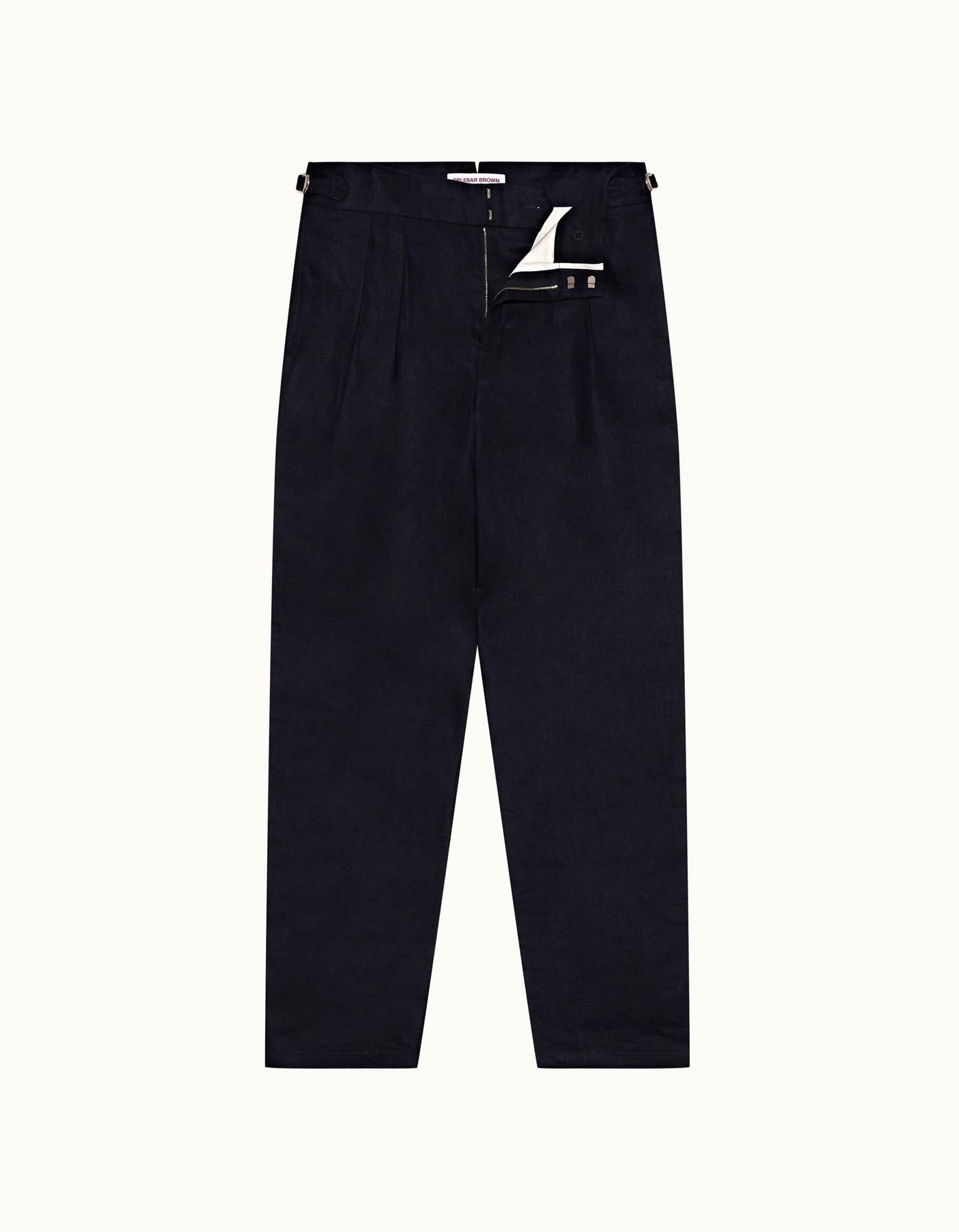 Lyford - Mens Ink Tailored Fit Linen Twill Trousers